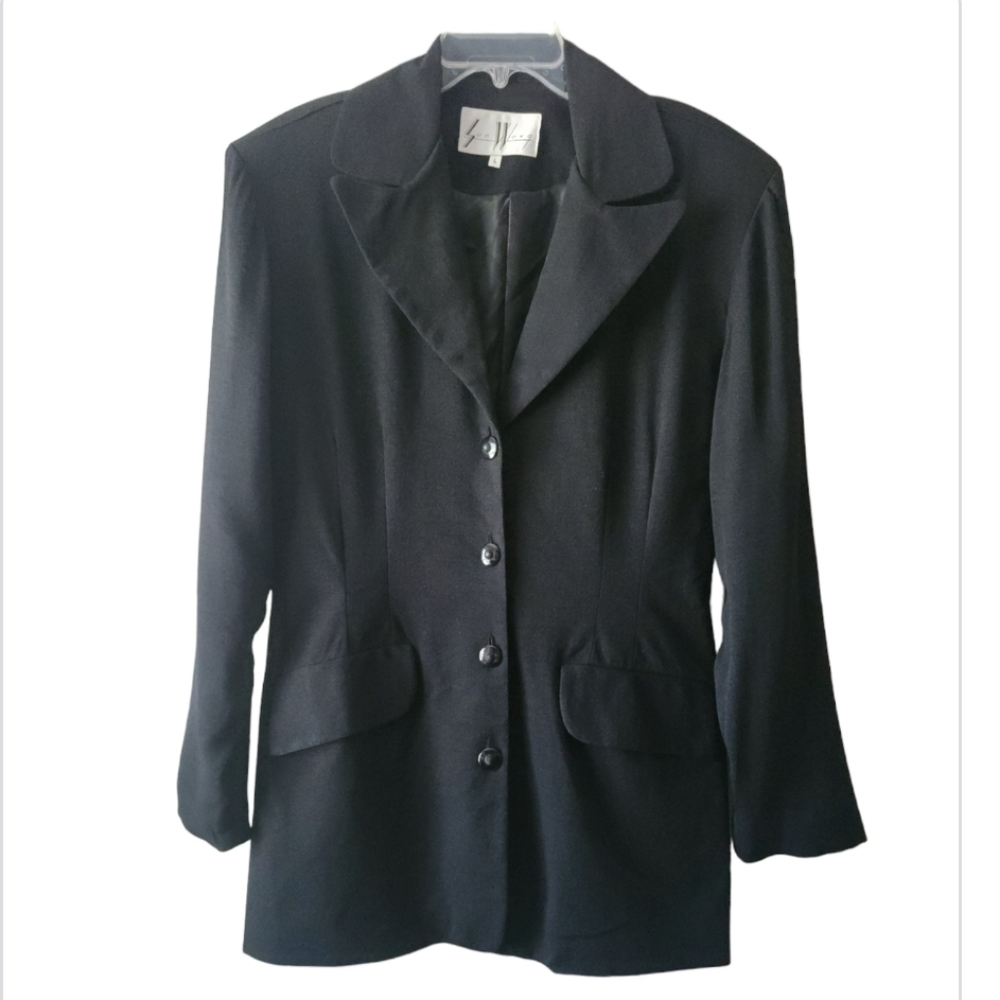 SUE WONG BLACK BLAZER SZ LARGE NWT